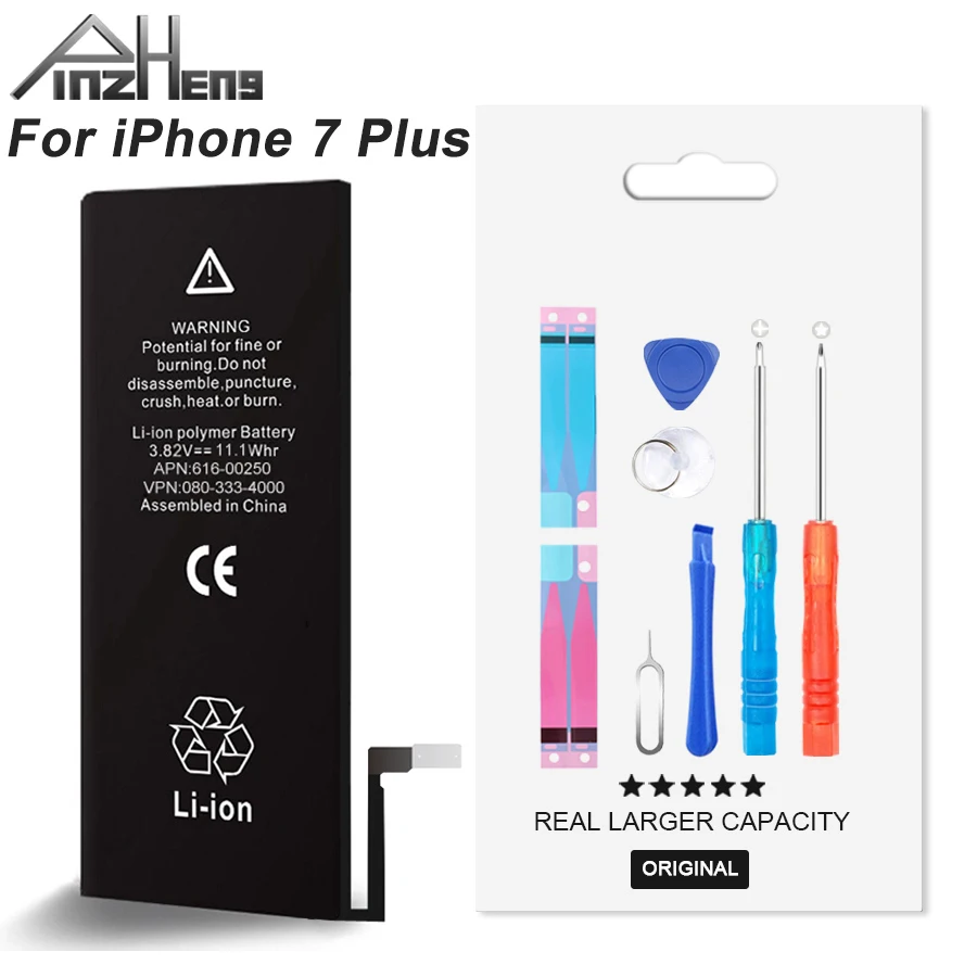 PINZHENG Original 2900mAh Mobile Phone Battery For iPhone 7 Plus Battery Original High Capacity With Tools Replacement Batteries