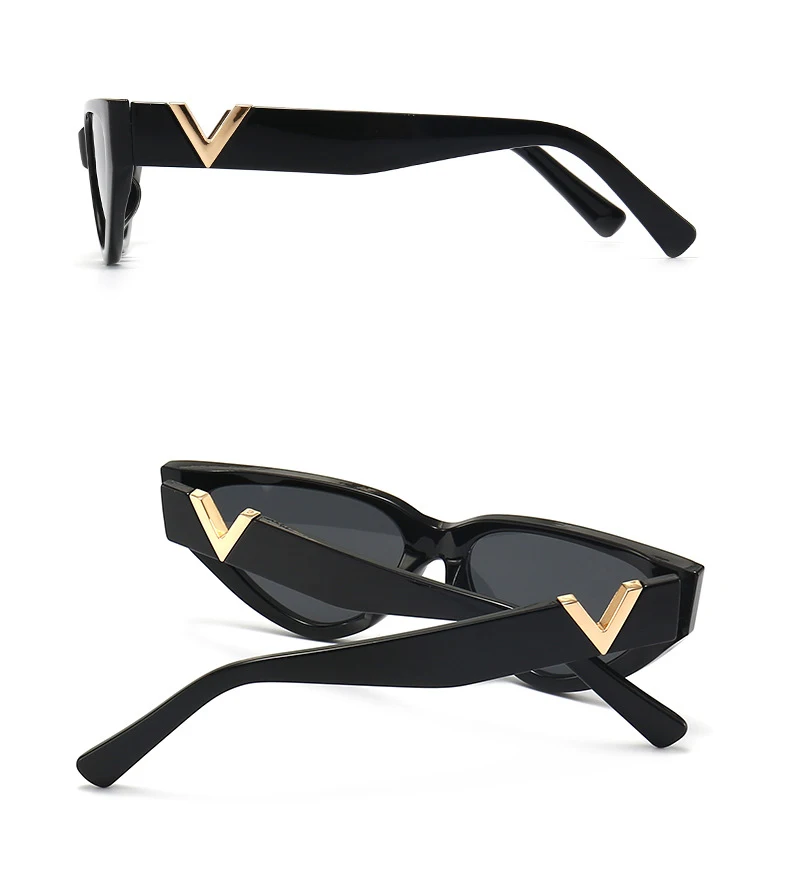 Luxusmarken-Sonnenbrille für Damen, Modische Cat-Eye-Brille mit Schwarz-Weißem Streifendesign, Trendige Moderne Damenbrille, Oculos – Detail 11