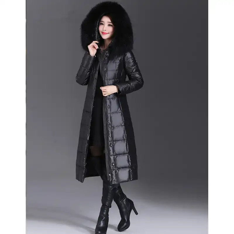 women's down jacket with real fur hood