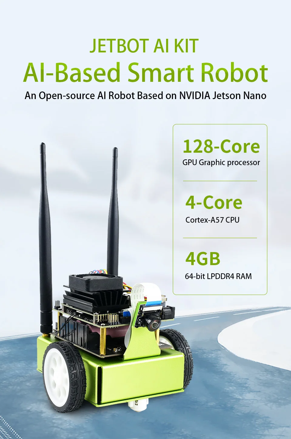  Waveshare JetBot AI Kit NVIDIA OFFICIAL RECOMMENDATION AI Robot Based on Jetson Nano Smart robot