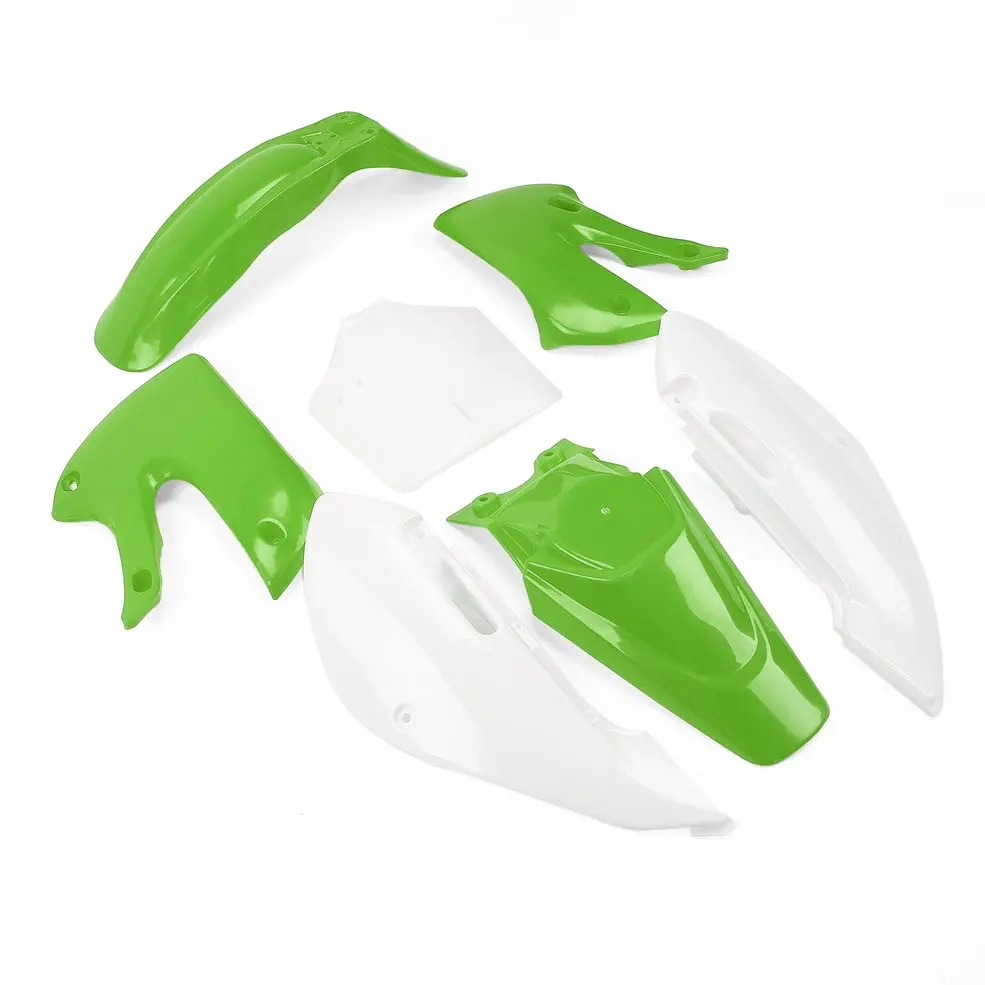 Внедорожные мотоциклетные пластиковые внешние части подходят для Kawasaki KLX110 KX65 передние и задние крылья 2 кожухи 2 боковые панели