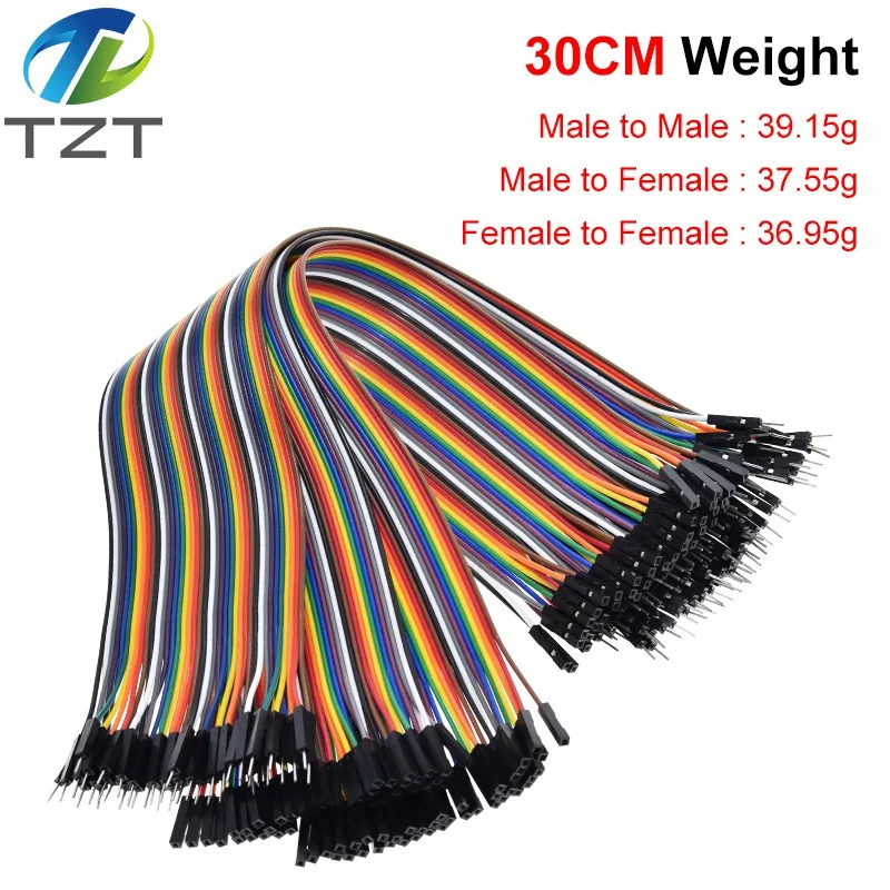 TZT Dupont Line 40PCS 10/20/30cm Male to Male + Female to and Female Jumper Wire Dupont Cable for arduino DIY KIT jumper wire