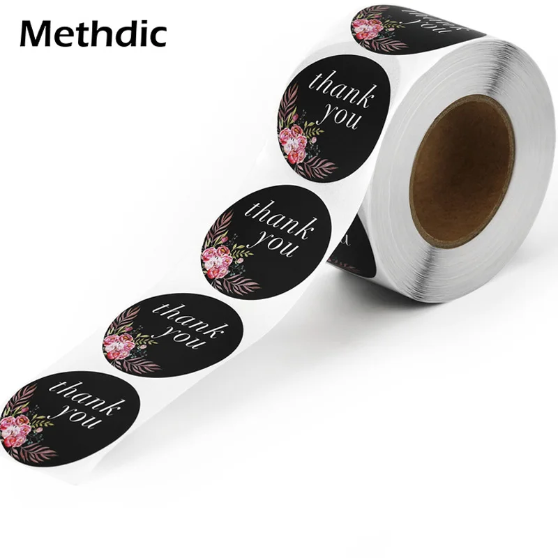 

50 boxes / carton Black Round with Easy to Tear Label with Pattern