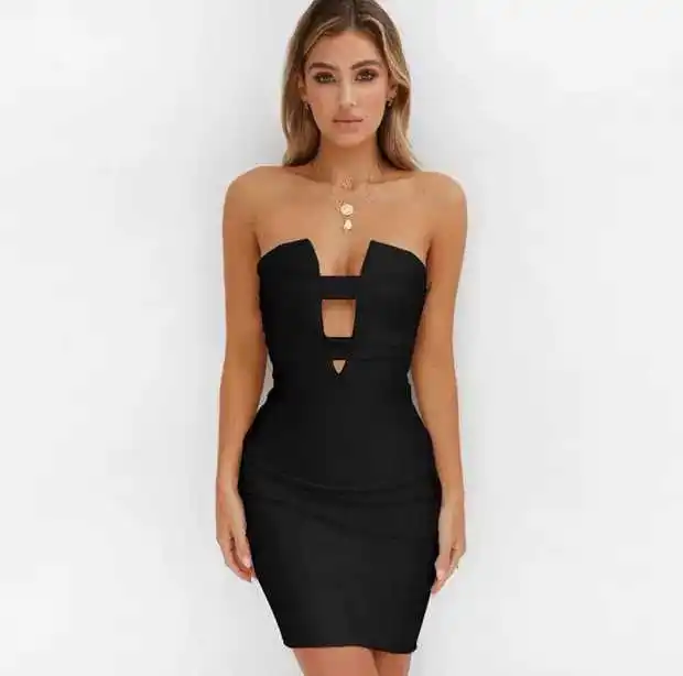 Однотонного телесного 2019 облегающее Бандажное Платье Vestidos сексуальное платье