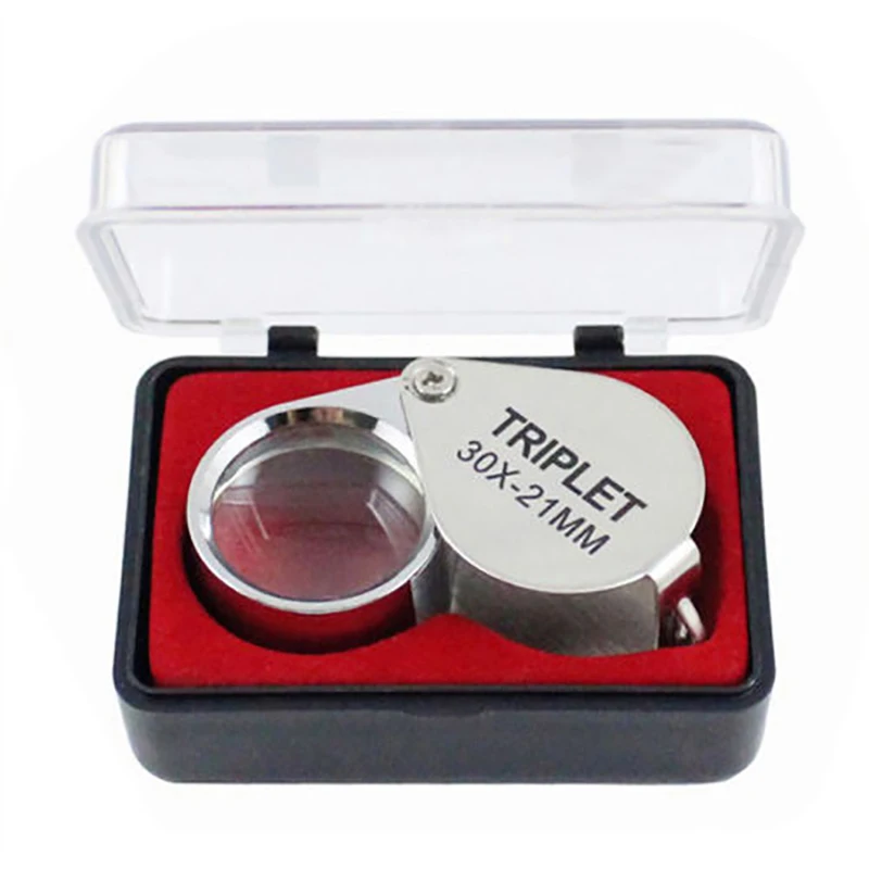 

Promotion! Portable 30x Power 21mm Jewelers Magnifier Gold Eye Loupe Jewelry Store Magnifying Glass With Exquisite Box