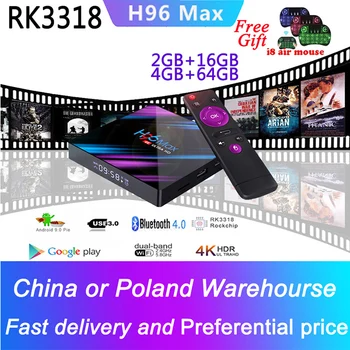 

H96 MAX Android 9.0 1PTV Box Set Top Box Rockchip RK3318 youtube 4K 64GB Media Player 2.4G WiFi lifetime 1P TV Android smart box