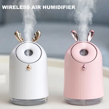 

Cute Wireless Air Humidifier USB Rechargeable Fogger Mist Maker Ultrasonic Aroma Essential Oil Diffuser 800mAh Built-in Battery
