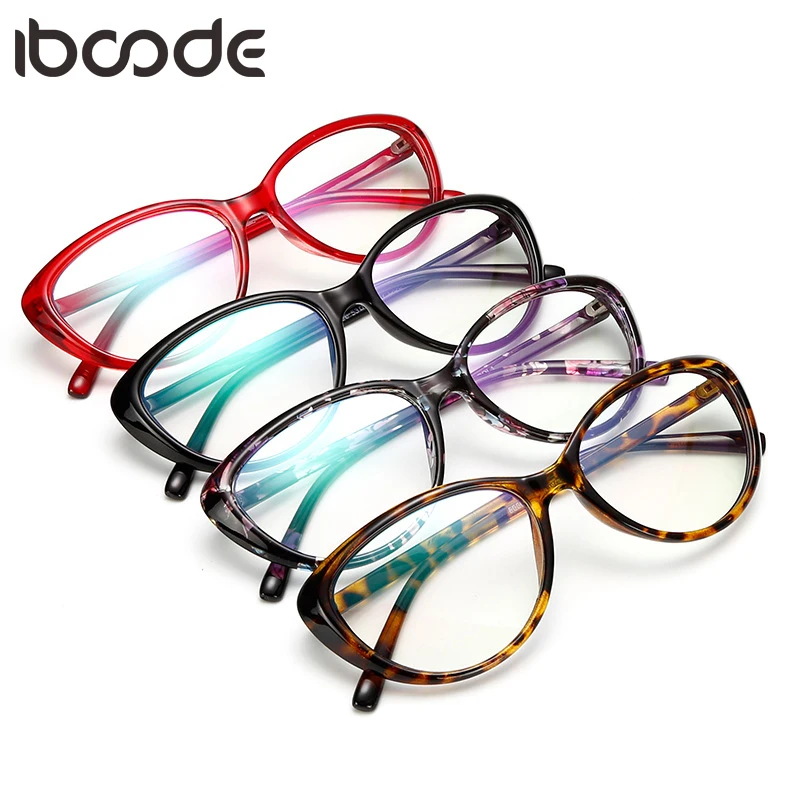 

iboode Vintage Cat Eye Glasses Frames Women Oval Transparent Eyeglasses Frame Men Clear Lens Spectacle Female Fashion Eyewear