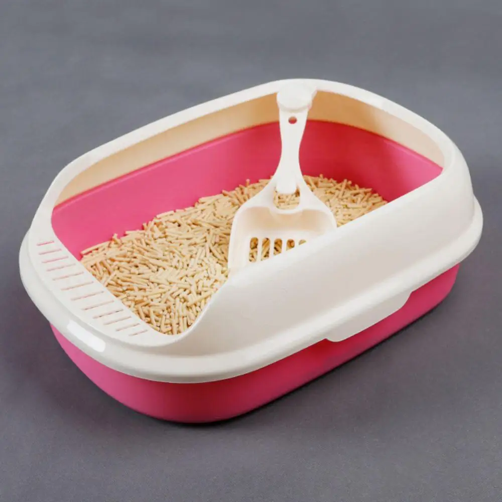 Heightening Durable Cat Litter Box Easy Cleaning Kitty Small Pan Luxury Toilet Suitable For Pets Of All Sizes | Дом и сад