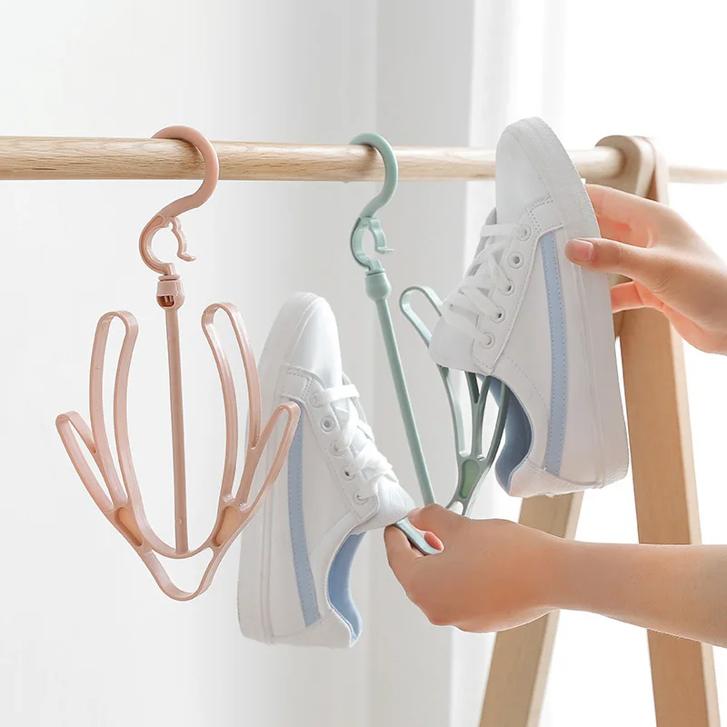 

T Plain Color Windproof Shoe Rack Drying Rack Balcony Sun Shoes Hanging Shoe of Clothes Hanger Hook 90G
