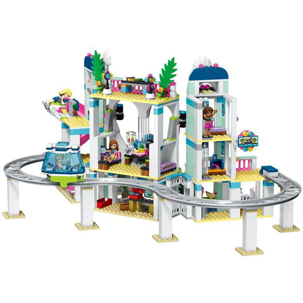 

Building Blocks Lele Friends 1039Pcs The Heart Lake City Resort Model Legoinglys Friends Building Block Bricks Toys for Children