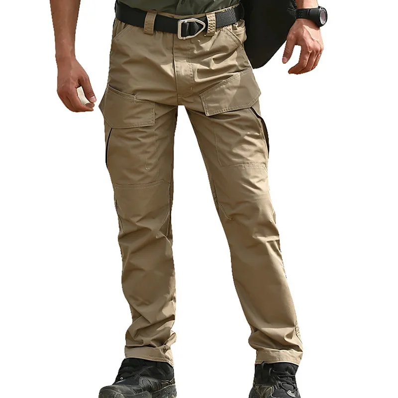 Открытый водонепроницаемый Быстросохнущий Сталкер Тонкие тактические брюки осенние альпинистские Дышащие длинные брюки карго комбинезоны - Цвет: Khaki