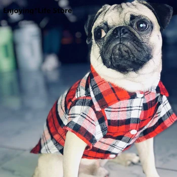 

Summer Pet Dog Clothes Small Dog Fashion Plaid Cat Dog Shirt Vest Puppy Chihuahua Pug T-shirt Clothing Pet Supplies