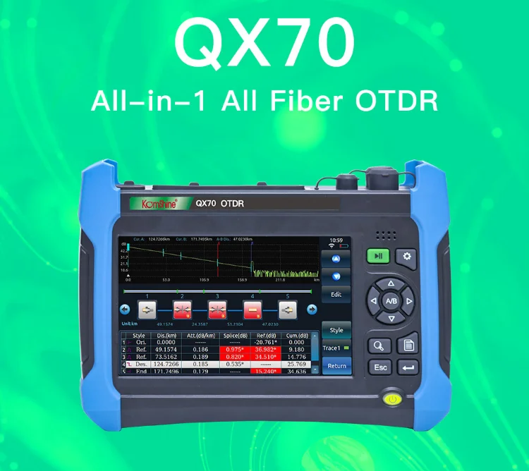 Мультисенсорный экран Komshine модель QX70-MS Оптическое волокно OTDR цена
