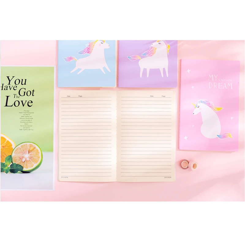 

1pcs/lot Lovely Dream girl Unicorn Note book Diary Agenda Sketchbook Stationery Notebooks and Journals Planner Stationery