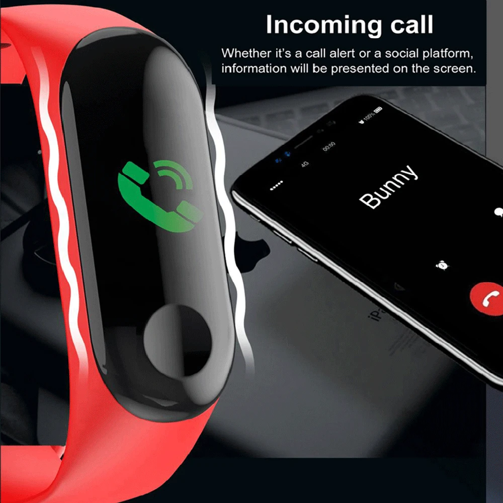  M3 Smart Bracelet Heart Rate Blood Pressure Health Waterproof Smart Watch M3 Bluetooth Watch Wristb - 4000411533699