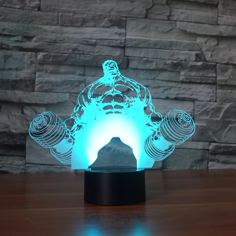 

Novelty Weight lifting Hercules 3d Lamp 7 Color Led Night Lamps For Kids Touch Led Usb Table Lampara Lampe Sleeping Nightlight