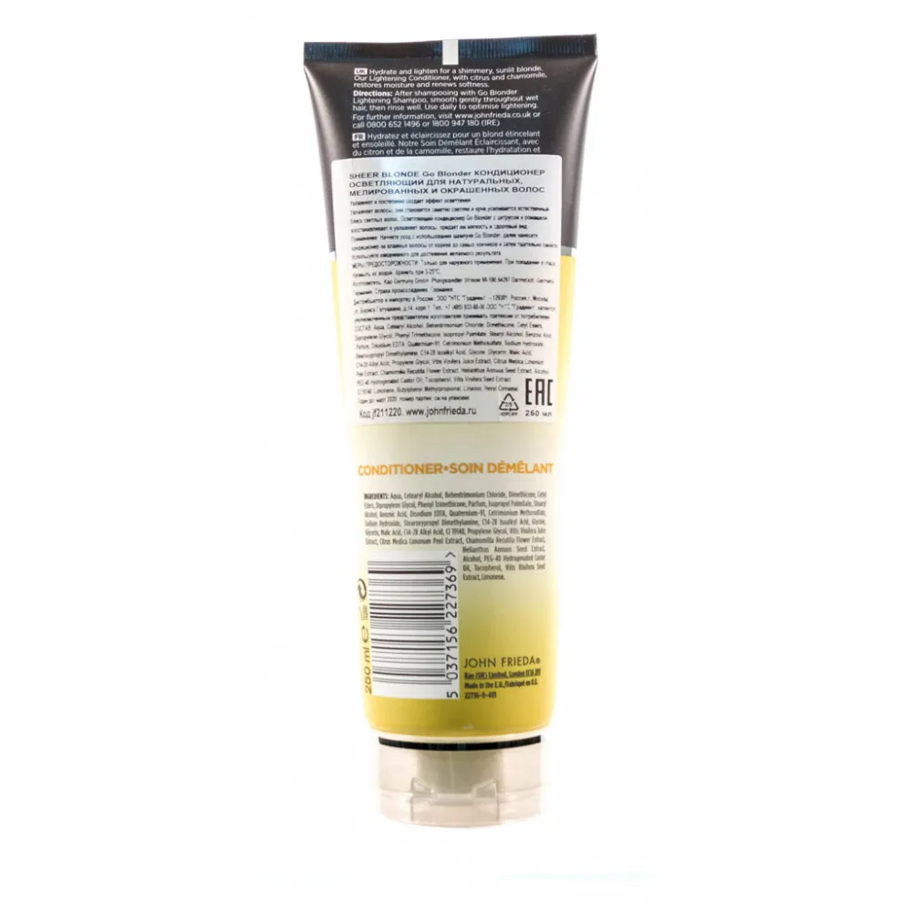 Кондиционер осветляющий для волос John Frieda «Sheer Blonde», 250 мл