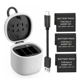 

2019 For Go Pro Type-C 3.0 Battery Charger Waterproof Storage Box Case TF Memory Card Readers For GoPro 2018 Hero 5 6 7 8 Black