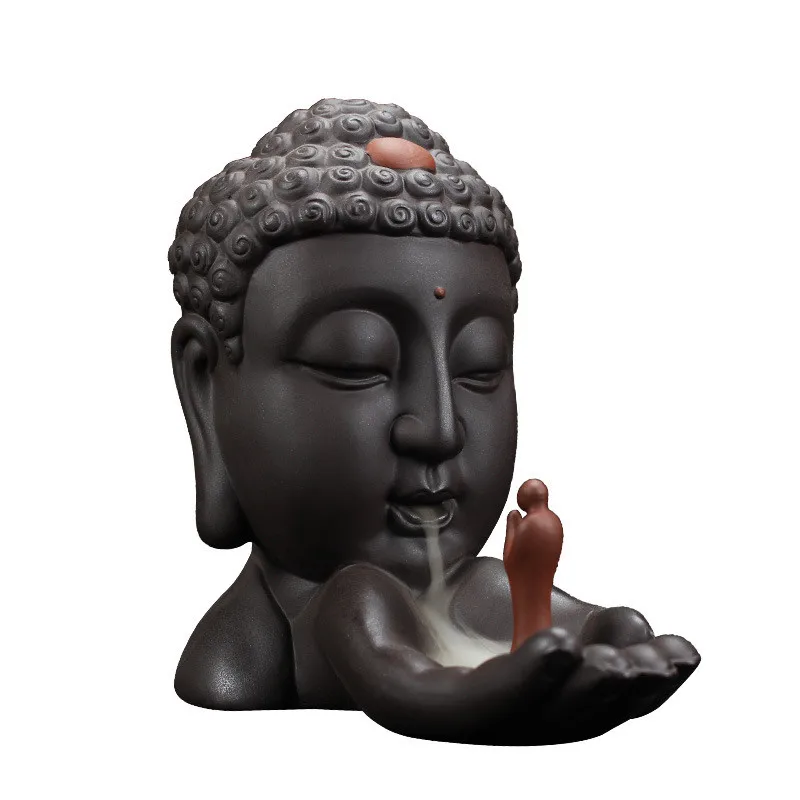 

Buddha Hand Backflow Incense Burner Creative Ceramic Bergamot Incense Cones Holder Buddhist Waterfall Censer Home Decor