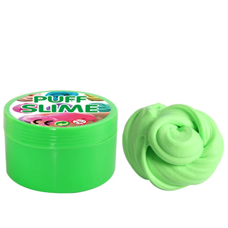 Пластилин slime Slym шпатлевка DIY puff gum детская головоломка рельеф прессования глиняная шпатлевка детские игрушки - Цвет: Light green 1pcs