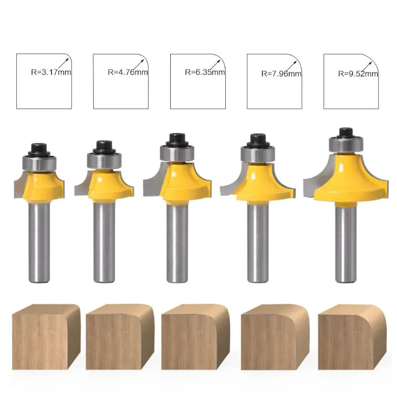 

8mm Shank Round Over Router Bit Carbide Carpentry Milling Cutter Woodworking