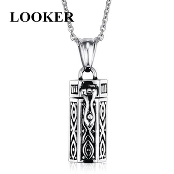 

Titanium Vintage Box Pendant Jewelry Pet Urn Cremation Memorial Keepsake Openable Put In Ashes Holder Capsule Chain Necklace