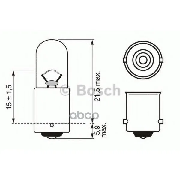 Лампа Накаливания 10шт В Упаковке T4w 12v 4w Ba9s Pure Light(Стандартные Характеристики) Bosch арт. 1987302207