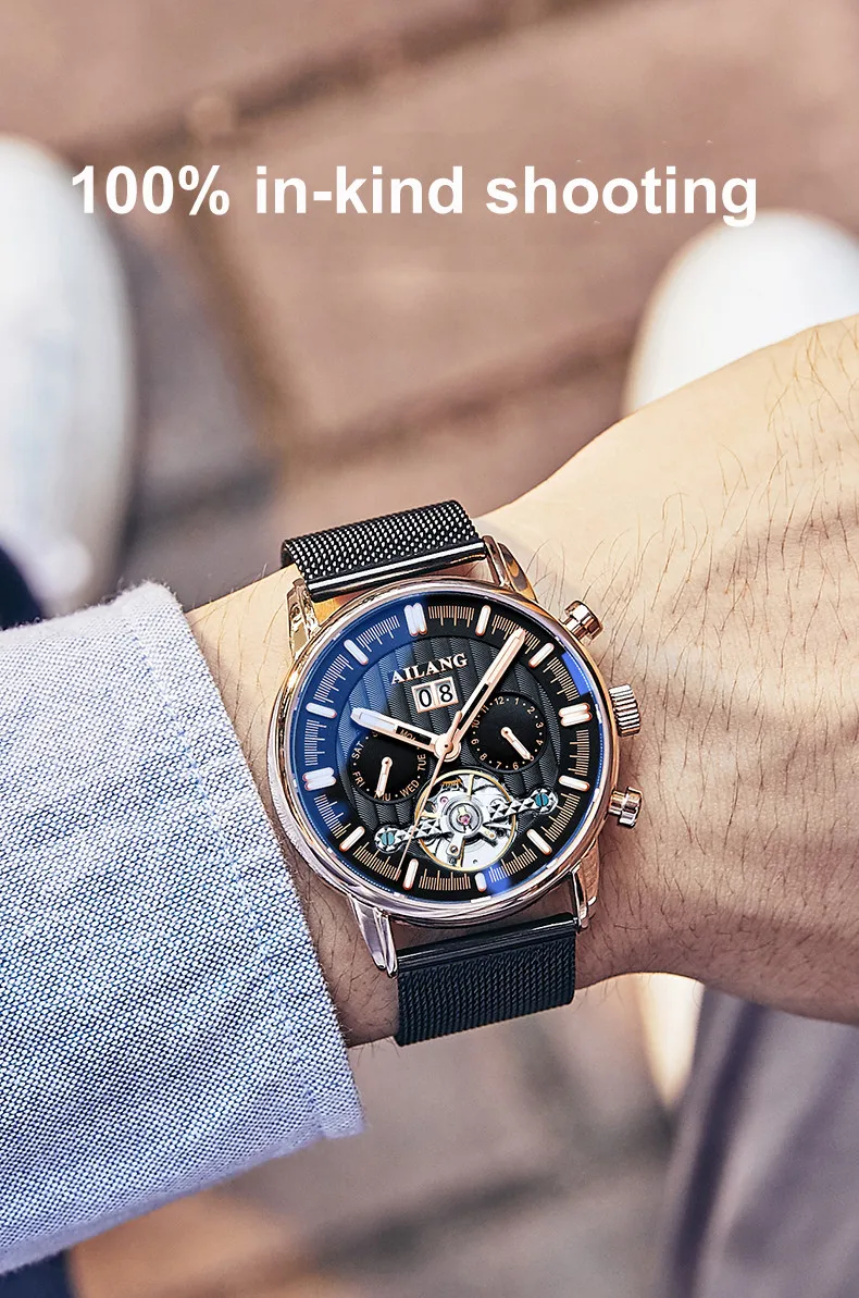 AILANG New Men's Watches Classic Mechanical Watch Men Luxury Men Automatic Watches Business Waterproof Tourbillon Clock Man