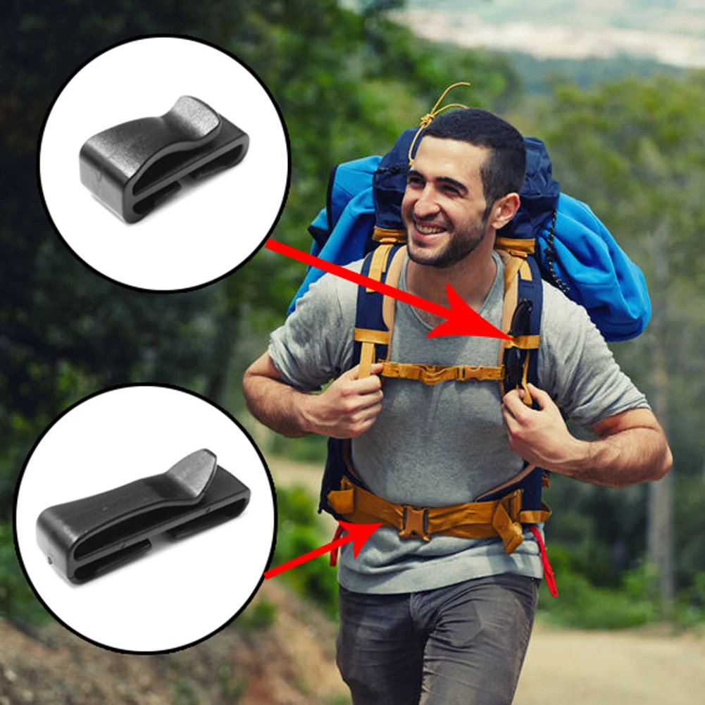 Adjuster Buckle Plastic Adjust Buckles Plastic Adjustment Buckles Belt Loop Slip Keeper Slider Buckle Clip Plastic Black Adjustable for Outdoor Backpack Strap 20/25/32/38/50mm Webbing
