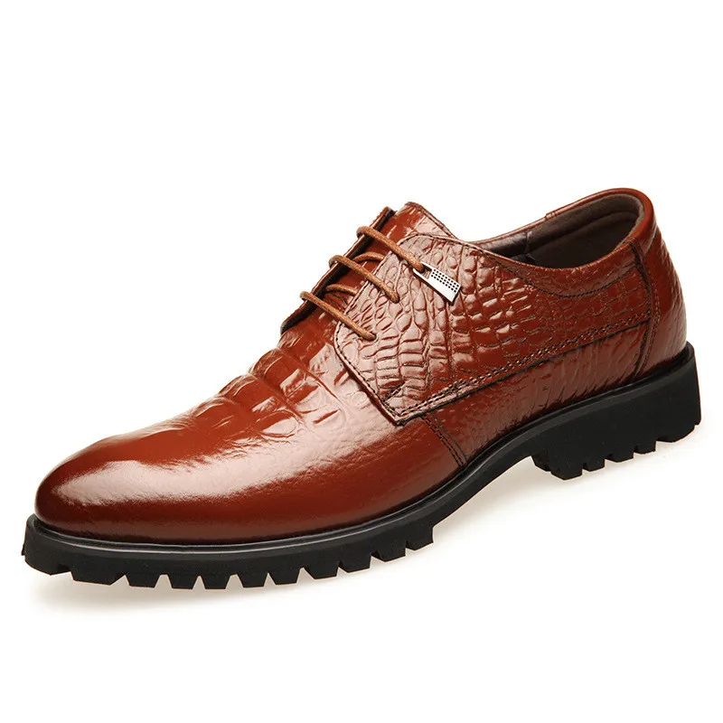 38-44 mens dress shoes business comfortable Stylish Gentleman's mens classic shoes#LQ1923 - Цвет: brown