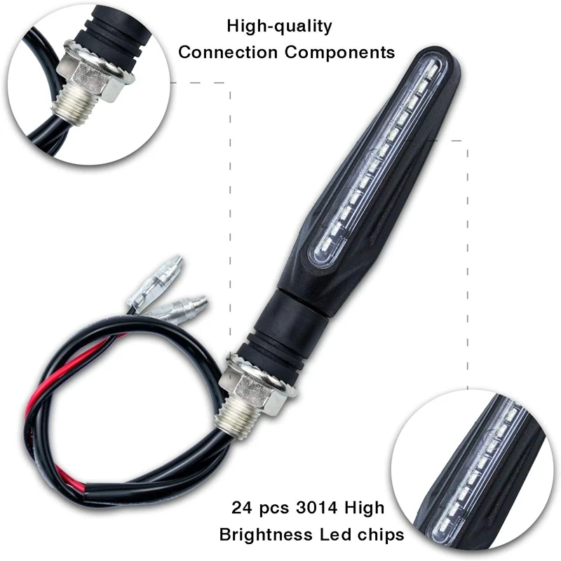 Universal Motorcycle Turn Signal Light 12V Led Moto Flowing Water Blinker Bendable Motorcycle Flashing Lights Signal Lamp