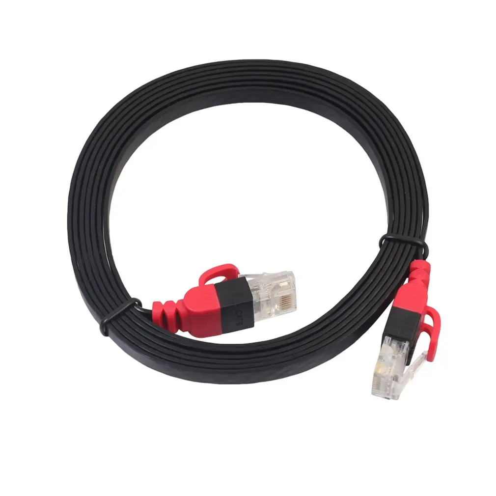 

Cat6 Ethernet Cable New Gold-plated Plug PVC Skin Unshielded Flat Gigabit Network LAN Flat Cable for Computer Router Television