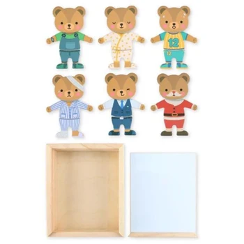 

Baby Toys Magnetic Puzzles Dress Changing Wooden Toys for Kids Dressing Jigsaw Box Educational