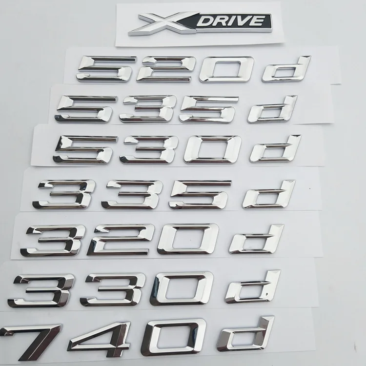 2 шт микс стайлинга автомобилей 3D 520d 320d 120d 740d 318d 530d 330d 525D Авто Стикеры эмблема загрузки задний значок для M3 M5 X1 X3 X5 X6