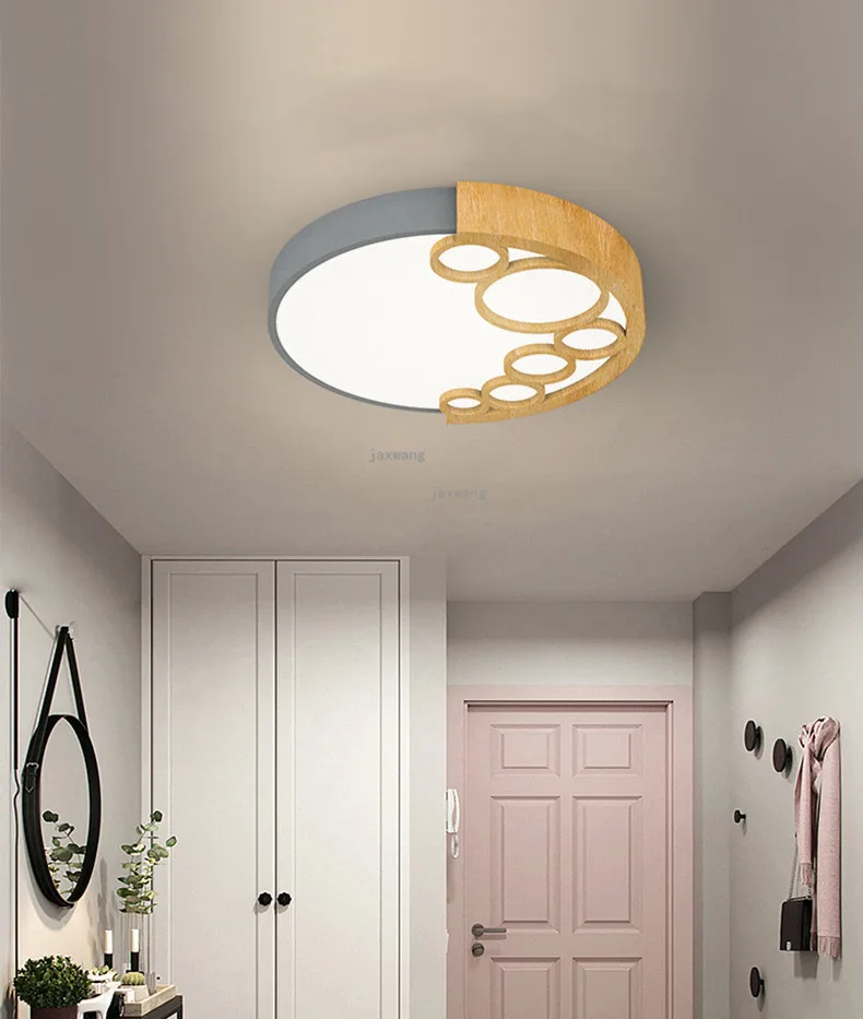 Nordic LED Wood Ceiling Lamp Living Room Minimalist Home Ceiling Lighting Bedroom Ceiling Light Kitchen Accessory Light Fixtuers