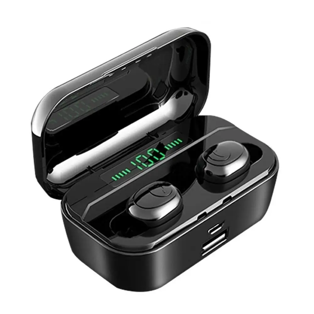Беспроводные наушники TWS Bluetooth V5.0 8D стерео мини наушники гарнитура с микрофоном дисплей 3500 мАч зарядная коробка Громкая связь наушники G6S - Цвет: Double