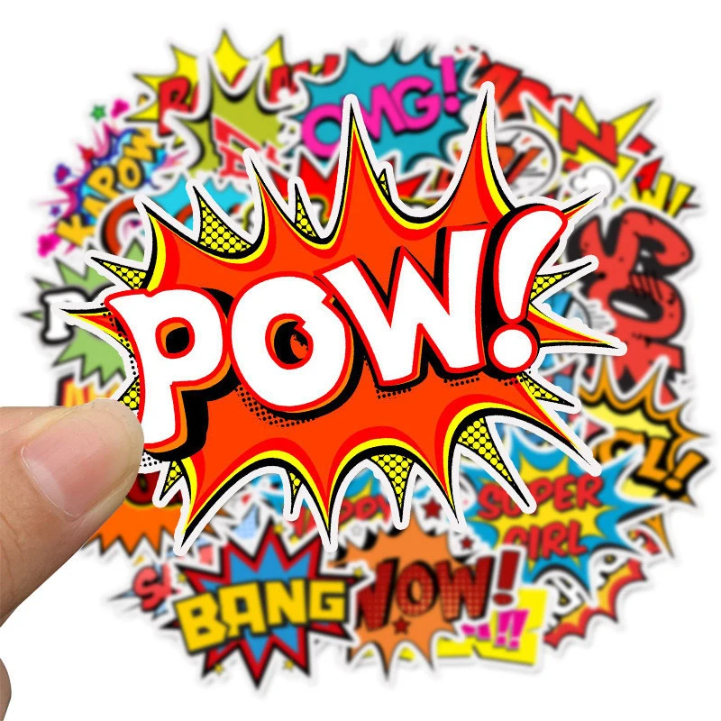 50pcs Funny Bomb Word Car Stickers On Motorcycle Suitcase Decor Laptop Sticker Racing Car Stickers StylingWaterproof Sticker