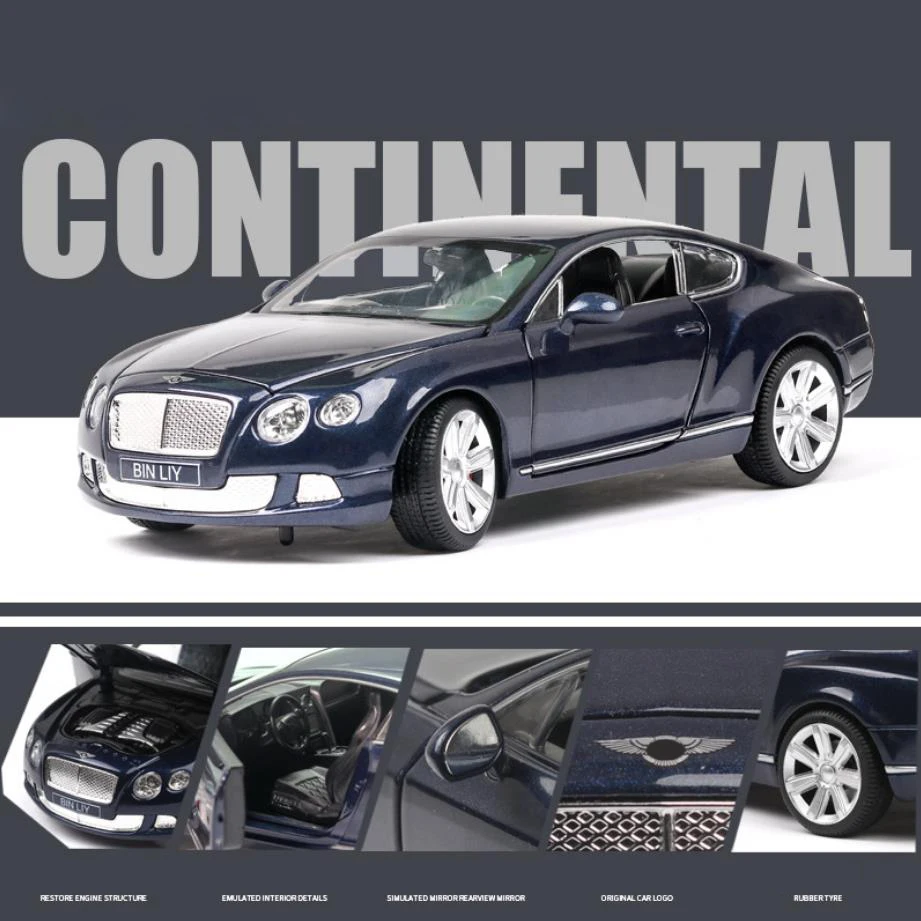 Моделирование горячей 1:24 Масштаб колеса автомобиля Bentley непрерывталс GT w12 Металлическая Модель литья под давлением спортивный автомобиль оттяните назад коллекция игрушек