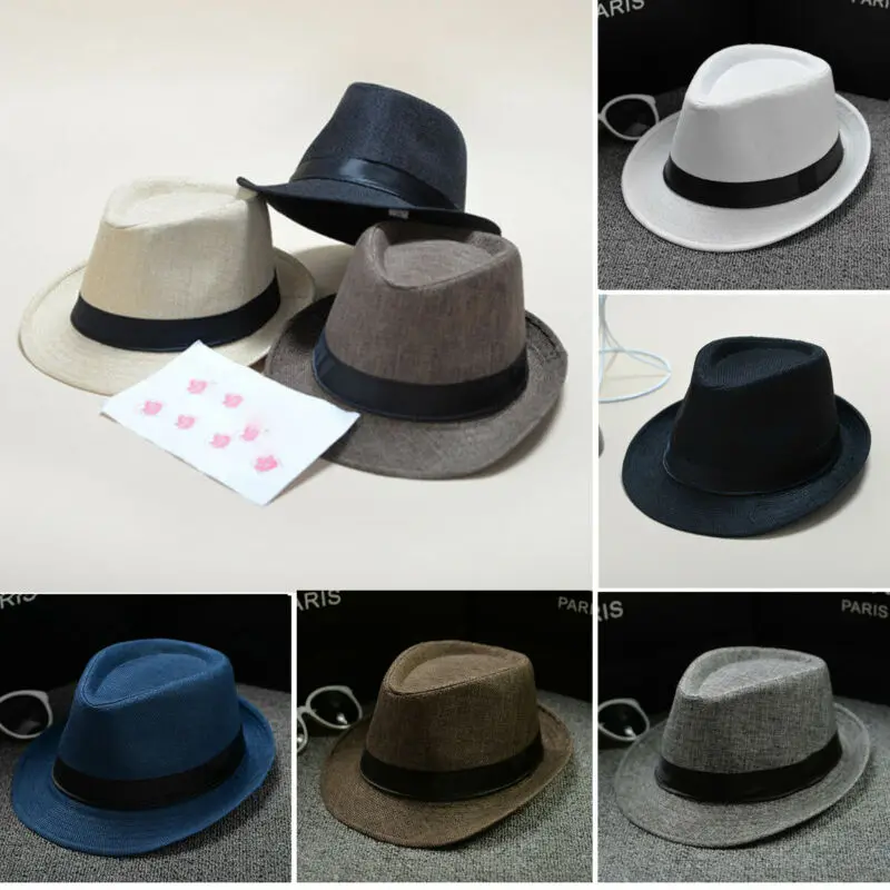 Hirigin Fashion Unisex Straw Fedora Sun Hat Panama Trilby Crushable Men Women Foldable Travel With Belt Hot Sales Cap