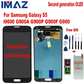

IMAZ 2ND OLED For Samsung S5 G900F LCD Display Screen Touch Digitizer Assembly Compatible for Samsung G900 G900A G900T G900I LCD