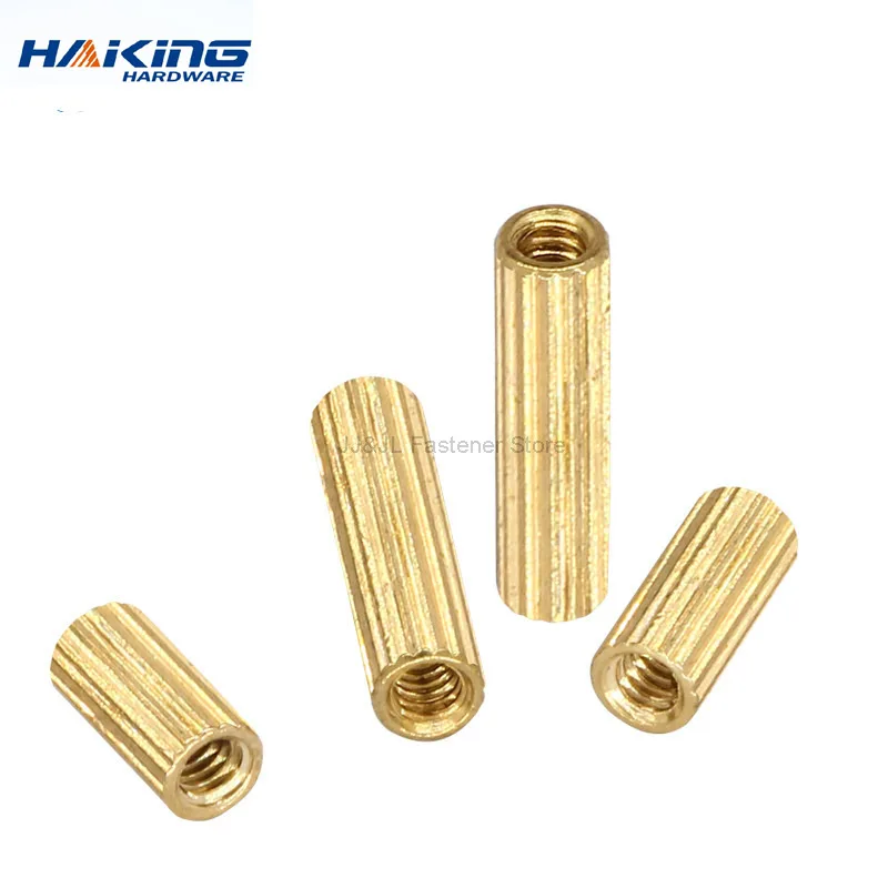 50pcs M2*L L=3mm to 34mm 2mm thread Brass Round Standoff Spacer Female M2 Brass Threaded Spacer