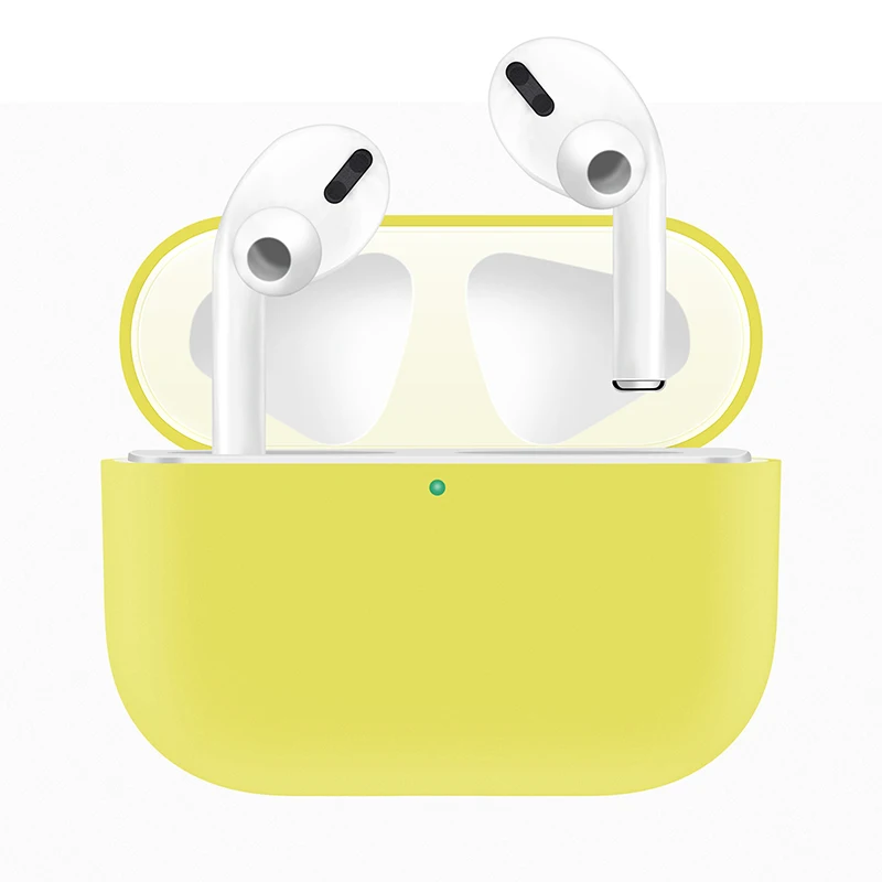 Yellow Силиконовый чехол Защитный чехол для Apple Airpods pro TWS Bluetooth наушники Мягкий силиконовый чехол для Airpods защитный чехол s - Цвет: Yellow