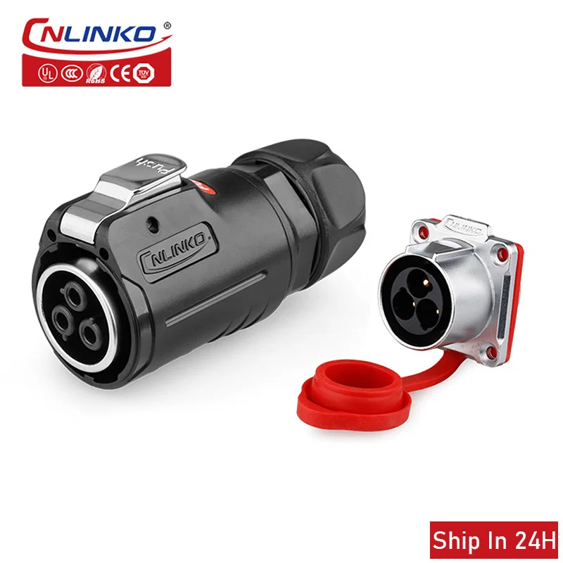 Cnlinko Lp24 M24 à Prova Impermeável Água 4pin Tomada de Desconexão Rápida 25a Conector de Alimentação para a Iluminação de Rua da Cidade da Paisagem da Fase
