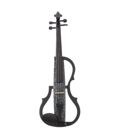Full Size 4/4 Violin Multi Colored Solid Wood Acoustic / Electric Violin Kit with Ebony Fittings
