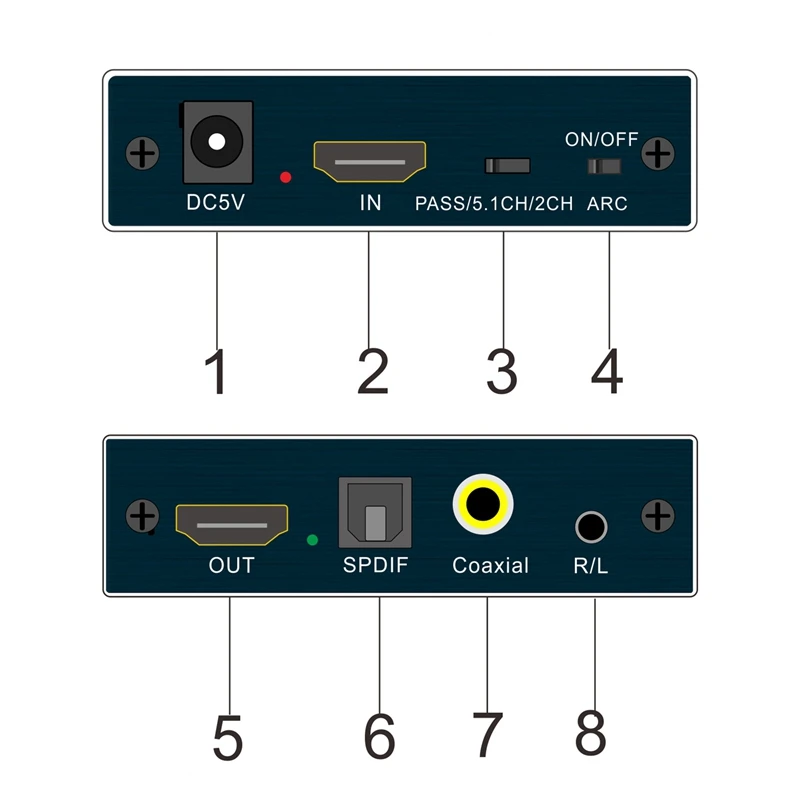 HDMI o Extractor 5 1 ARC к и оптический SPDIF 3 мм стерео Splitter| |