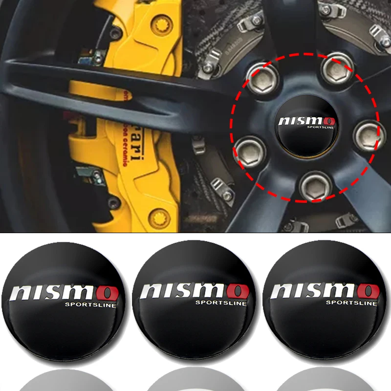 

4Pcs 56mm Car Wheel Stickers Center Hub Cap Car Emblem Badge Decal For NISMO Nissans Tiida Teana Skyline X-trail Car accessories