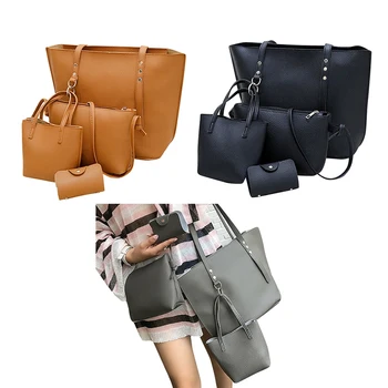 

4Pcs/Sets Handbags Female Large Capacity Pattern Leather Shoulder Bag+Crossbody Bag+Handbag