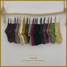 SP& CITY Harajuku, простые однотонные женские теплые носки, женские зимние толстые мягкие хлопковые носки, сохраняющие тепло, полосатые короткие носки, женские носки