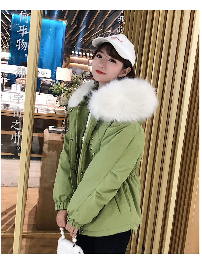 Fashion down Jacket Women's Short Shinhan NUS Fur Collar BF Workwear Coat Loose-Fit CHIC Parka Thick